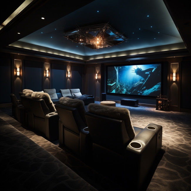 home theater systems in a media room